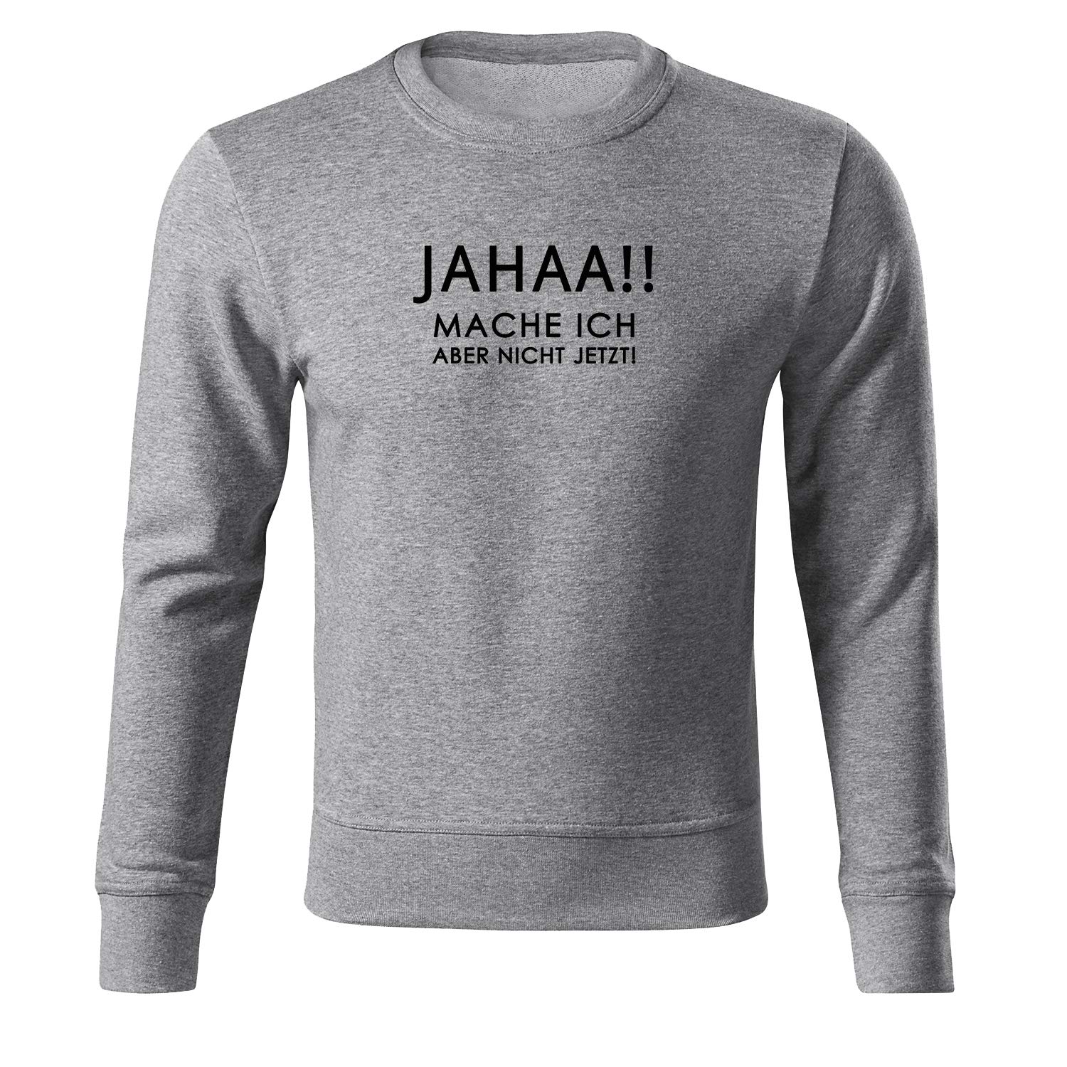Jahaa Mache ich Aber Nicht jetzt Premium Herren Pullover mit Spruch Sweatshirt mit Motiv Sweater ohne Kapuze
