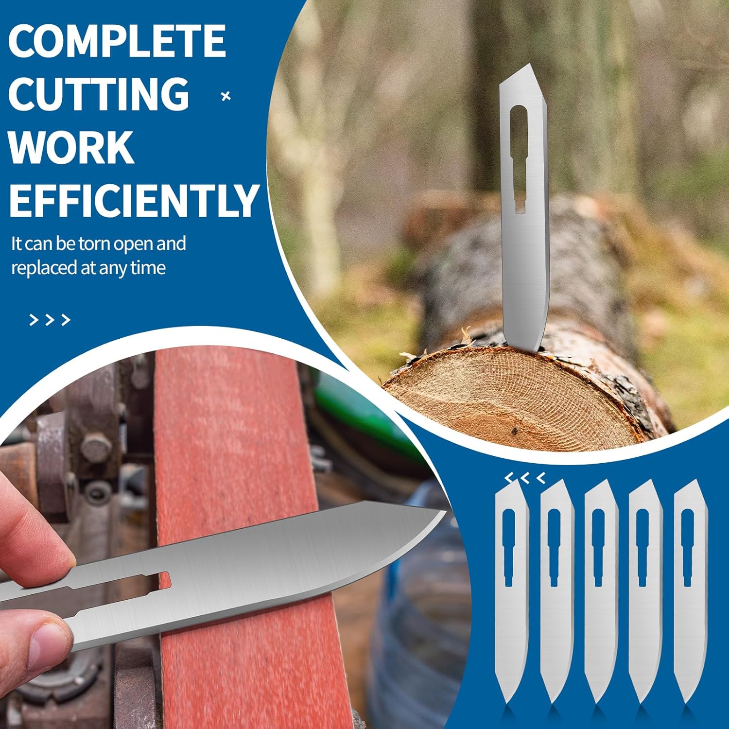 200 Pcs #60 Blade Replacement Stainless Steel Utility Blade for Precision Cutting Craft DIY Project