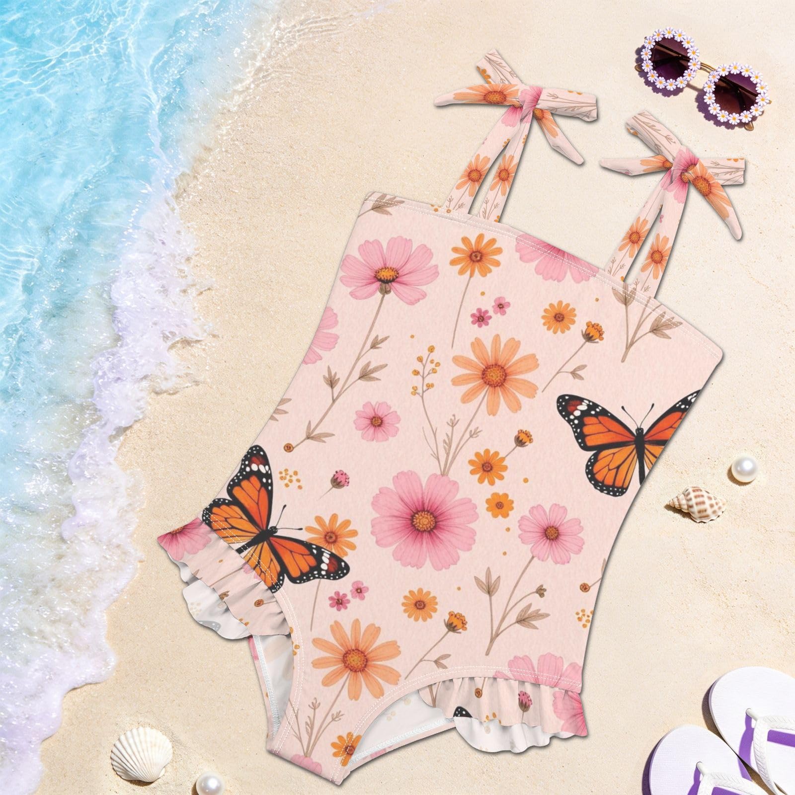 FRODOTGV Costume da bagno intero da bambina, ad asciugatura rapida, anti-rash guard, da spiaggia, per bambine