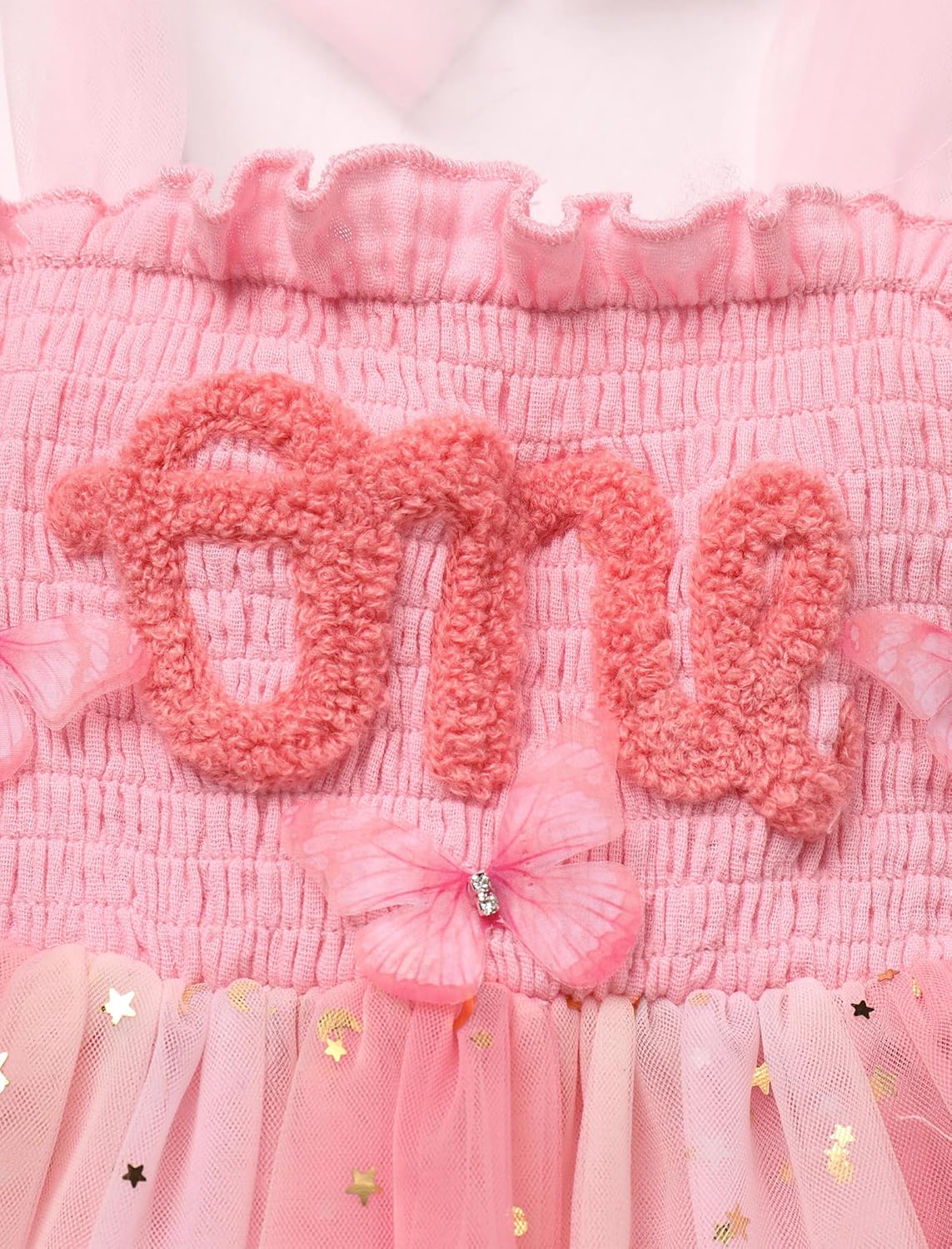 ODASDO Baby Girl Butterfly First Birthday Outfit Bowknot Strap Tutu Tulle Princess Romper Dress with Headband - Image 5