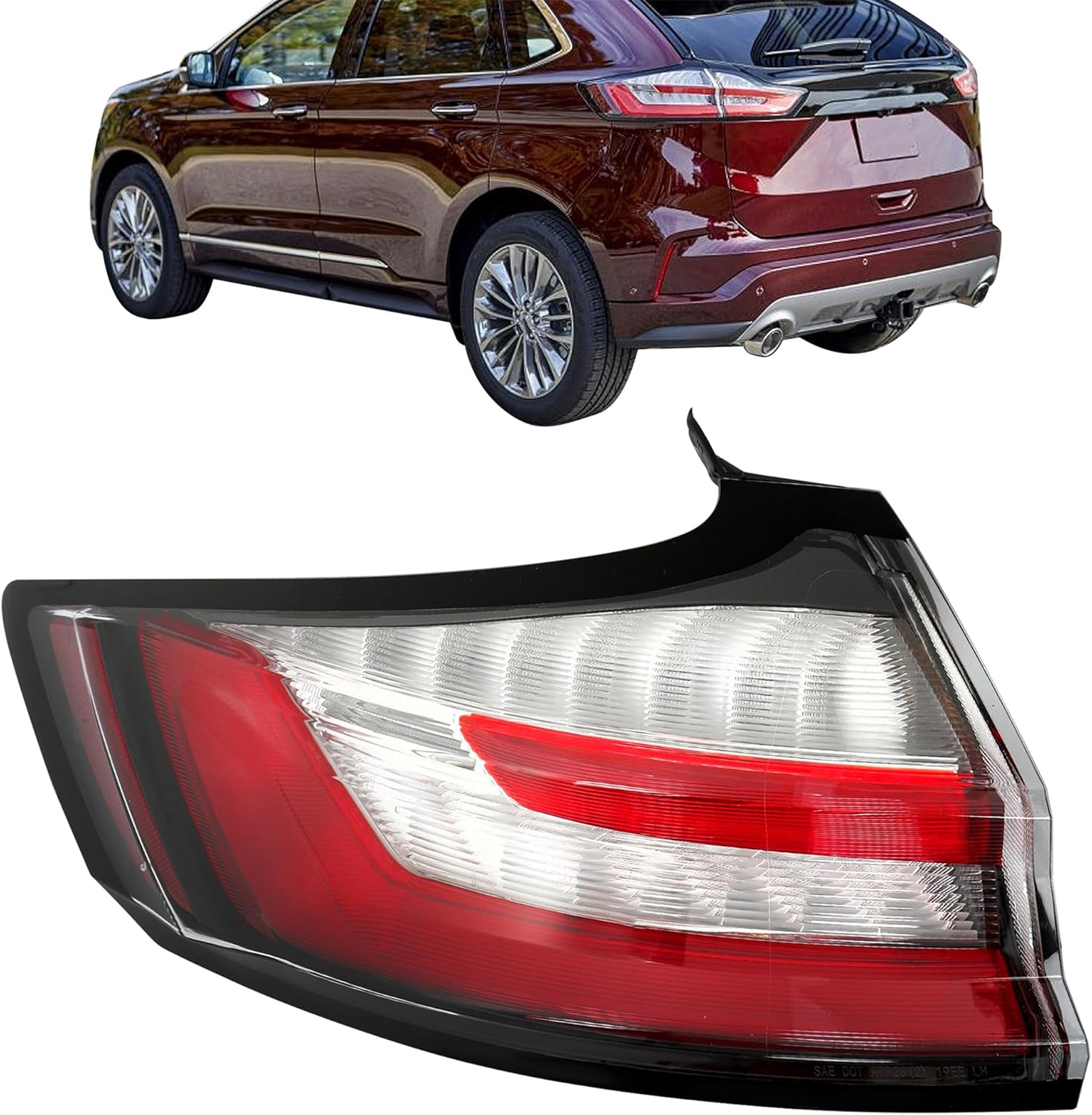 Replacement for Edge SE SEL 2019-2023 Driver Side Taillight Rear Lamp Brake Tail Light FO2804126 KT4Z-13405-G