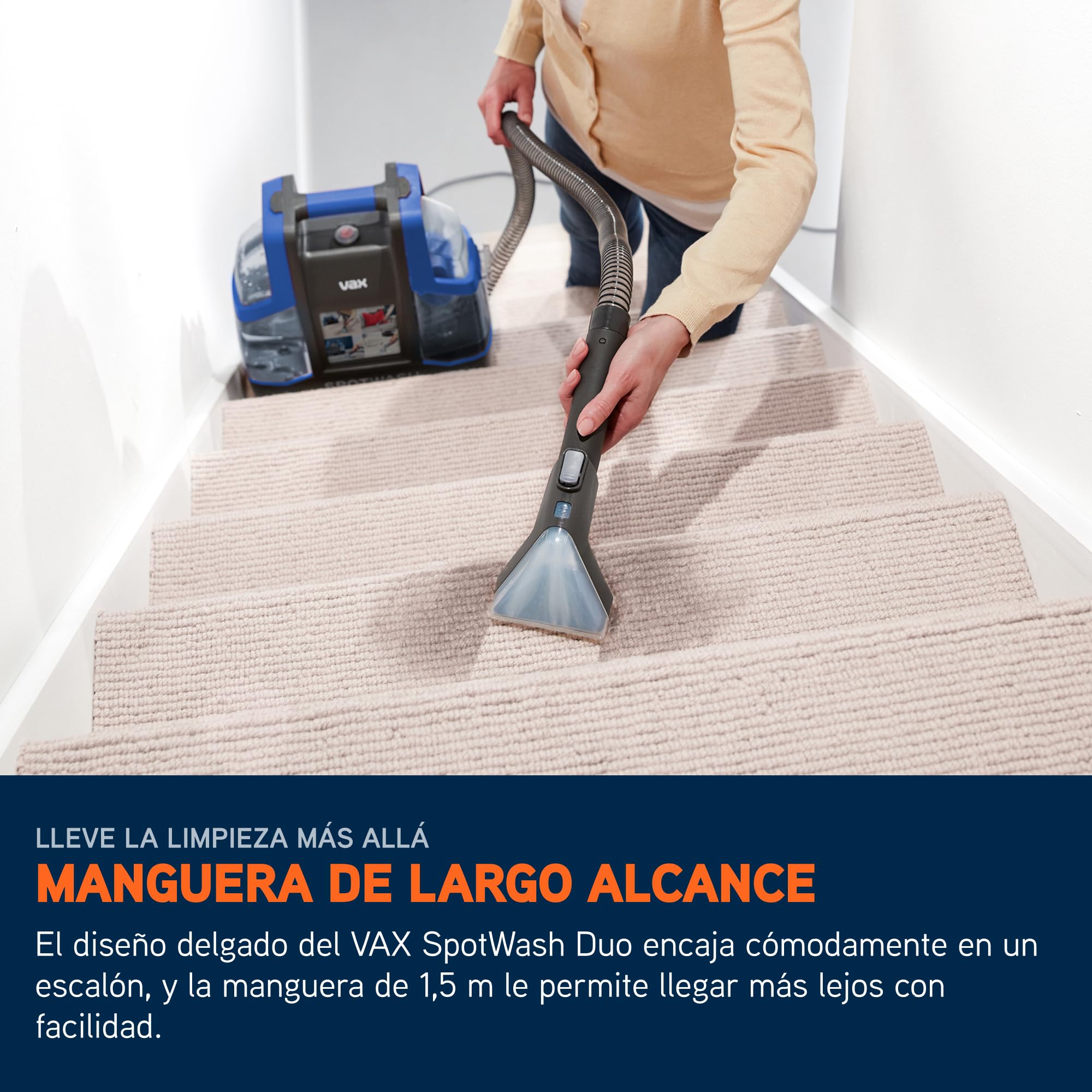 Vax SpotWash Duo Quitamanchas para alfombras y tapicería con herramienta para mascotas, accesorios multi-superficie y solución para limpiar escaleras, sofás, coches y superficies duras
