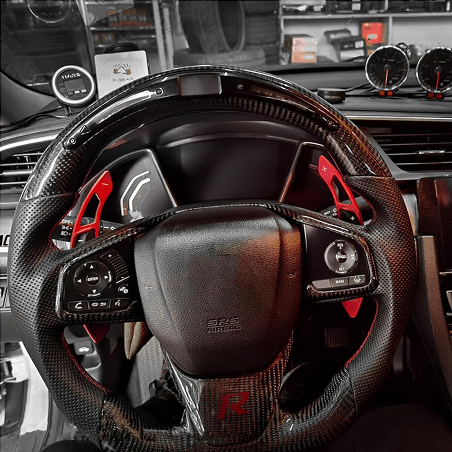 1 Pair Paddle Shifter Extensions for Honda, Aluminum Metal Steering Wheel Paddle Shifter for Civic for Odyssey for URV for Accord Steering Wheel Paddle Shifter Extension Cover(Color:Red)