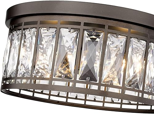 Miniatura 2 de Odeums Lámpara de techo empotrada de cristal, lámpara de techo contemporánea, iluminación industrial cerca del techo para dormitorio, sala de estar,