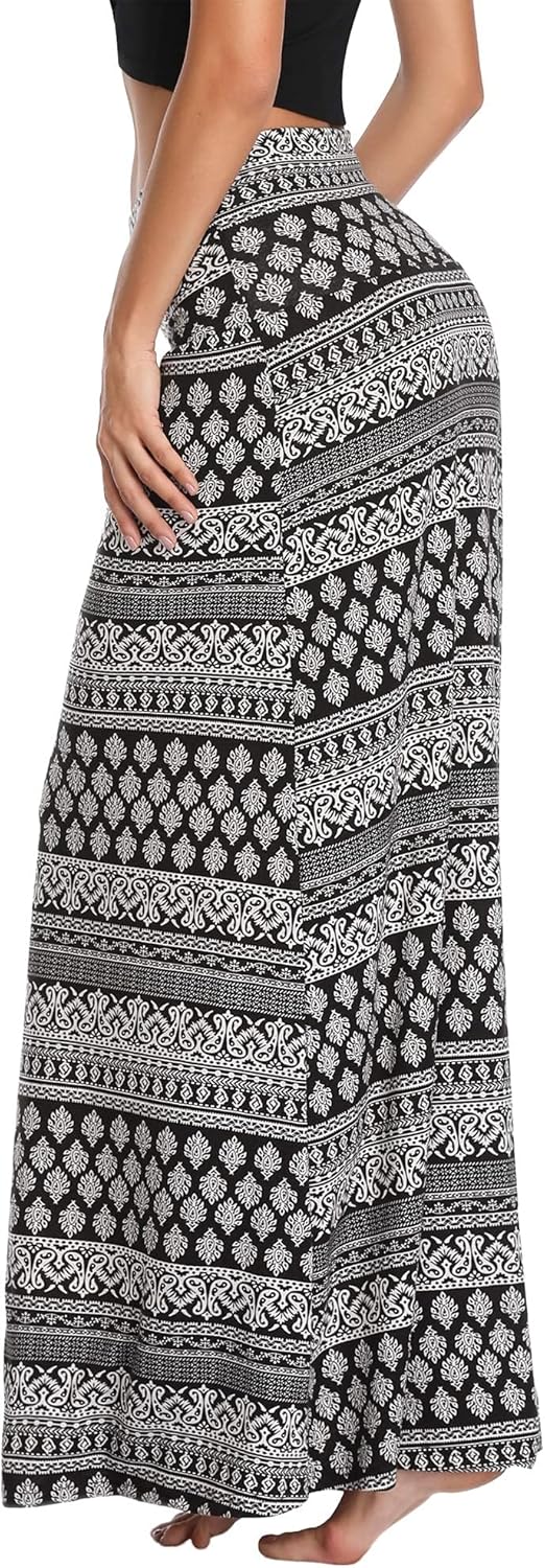 Urban CoCo Women's Stylish Spandex Comfy Fold-Over Flare Long Maxi Skirt - Image 7