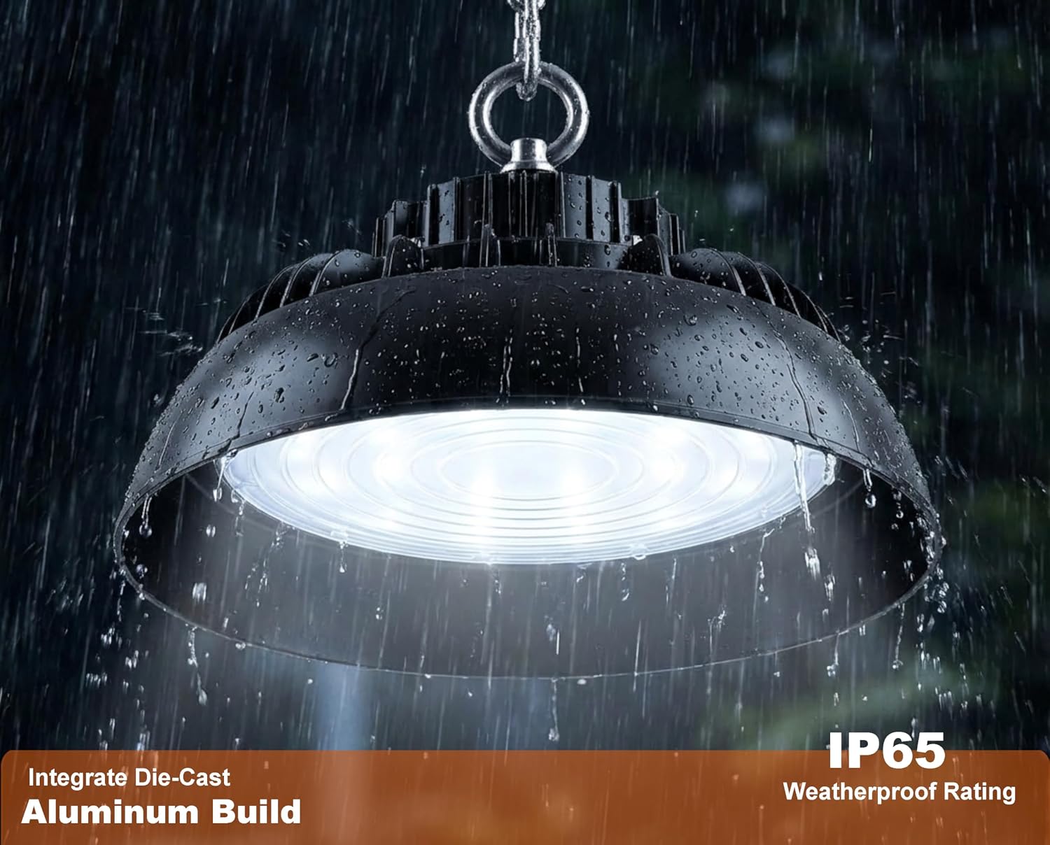 Fiqevs UFO High Bay Lights 350W 5000K 52000LM, High Bay Shop Lights 6 Packs AC100-277V with Plug 5' Cable, LED Warehouse High Bay Light for Garage Shop Factory Warehouse