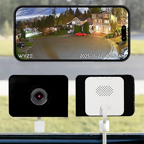 Wyze Cámara de ventana, cámara de seguridad WiFi HD para interiores, visión nocturna a color mejorada, antirreflejo, detección de movimiento
