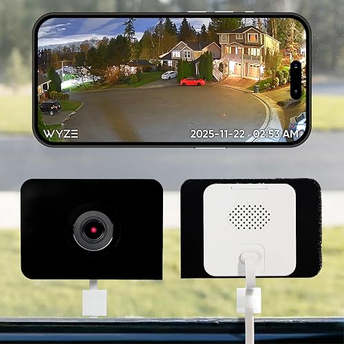 WYZE Window Camera, WiFi Indoor HD Home Security Camera, Upgraded Color Night Vision, Anti-Glare, AI-Powered Motion Detection, Easy & Quick Setup, 24/7 Recording, Works w/Alexa & Google