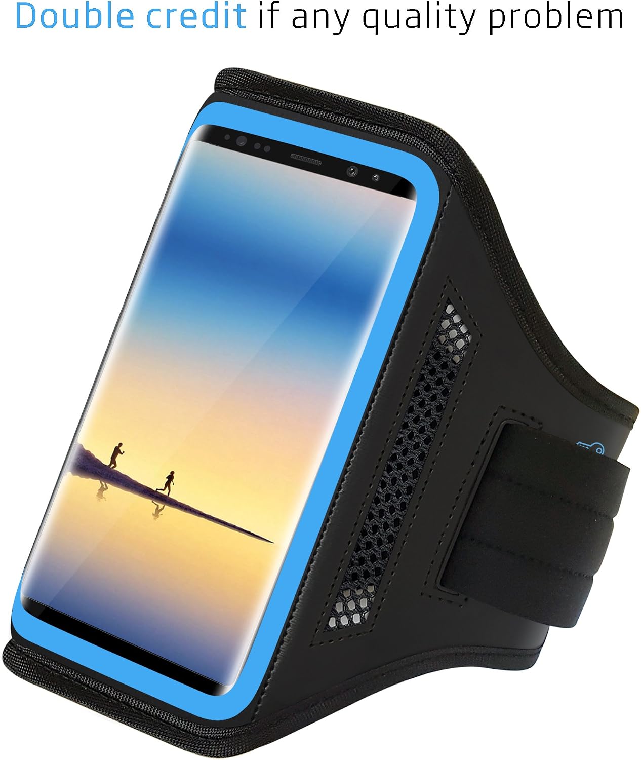 LOVPHONE iPhone 14 Pro Max/14 Max/ 13/12 Pro Max/Samsung Galaxy Note 20/10/9/8 Armband,Sport Running Exercise Gym Case,Fingerprint Sensor Access Supported,Water Resistant and Sweat-Proof (Blue)