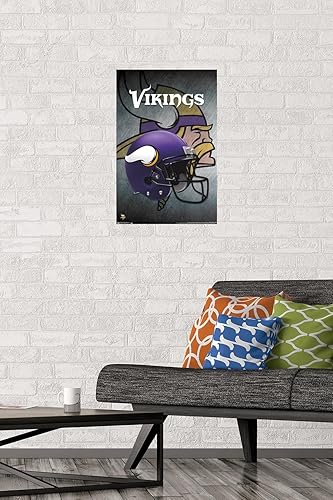 Miniatura 8 de Trends International NFL Minnesota VIkings - Póster de pared para casco 16, 22.375 x 34 pulgadas, paquete de póster y montaje