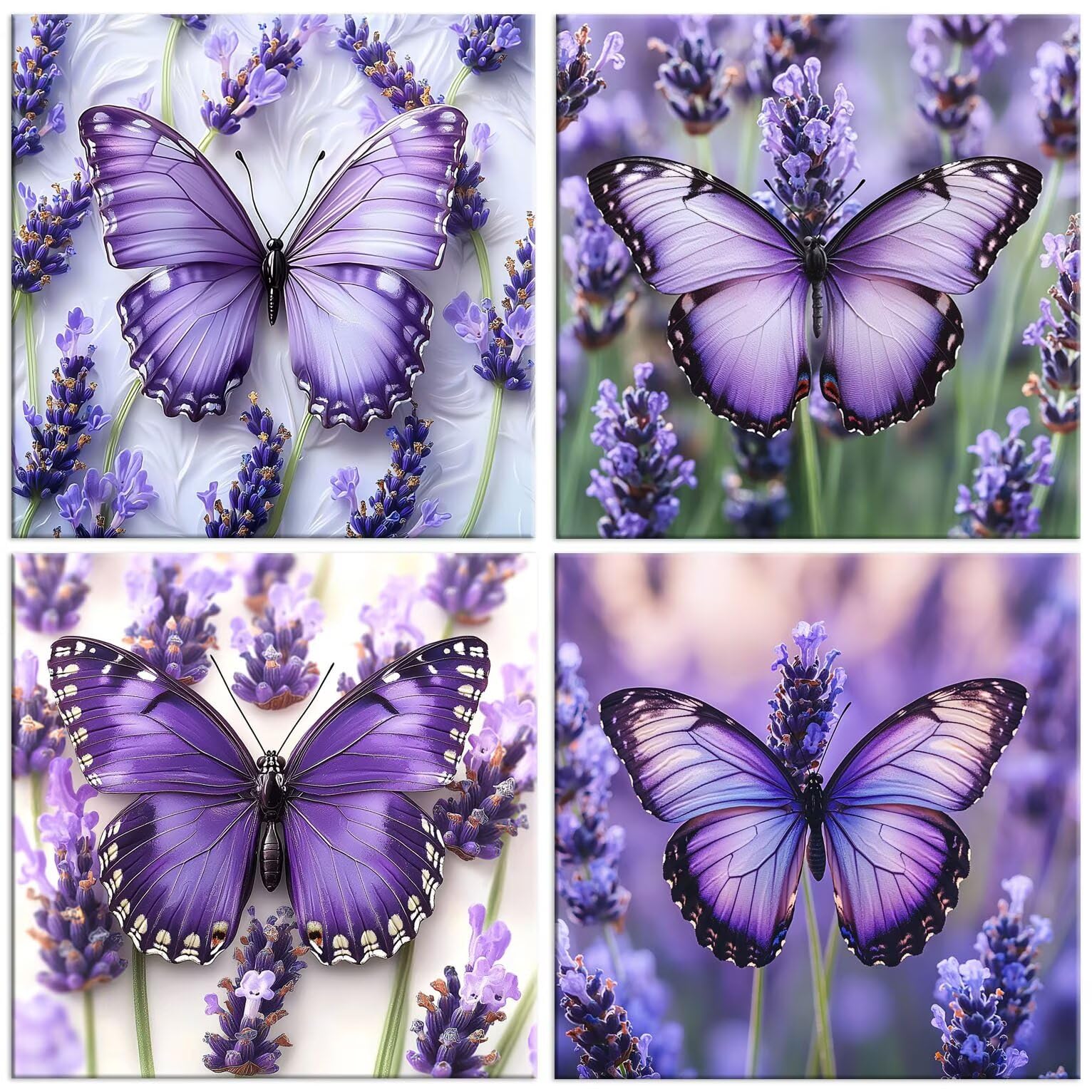 Diamond Painting Kit Mariposa morada, Pintar Diamantes Kit 80x80cm f-958