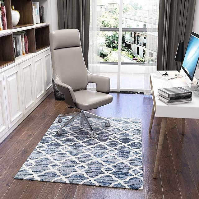 Luxury Chair Mat for Carpeted Floor,Office Chair Mat hardwood floors, 120 X 90cm Multi-Purpose Carpet Protector for Home and Office, protects floors, anti-skidding and stop noise, Style Santiago