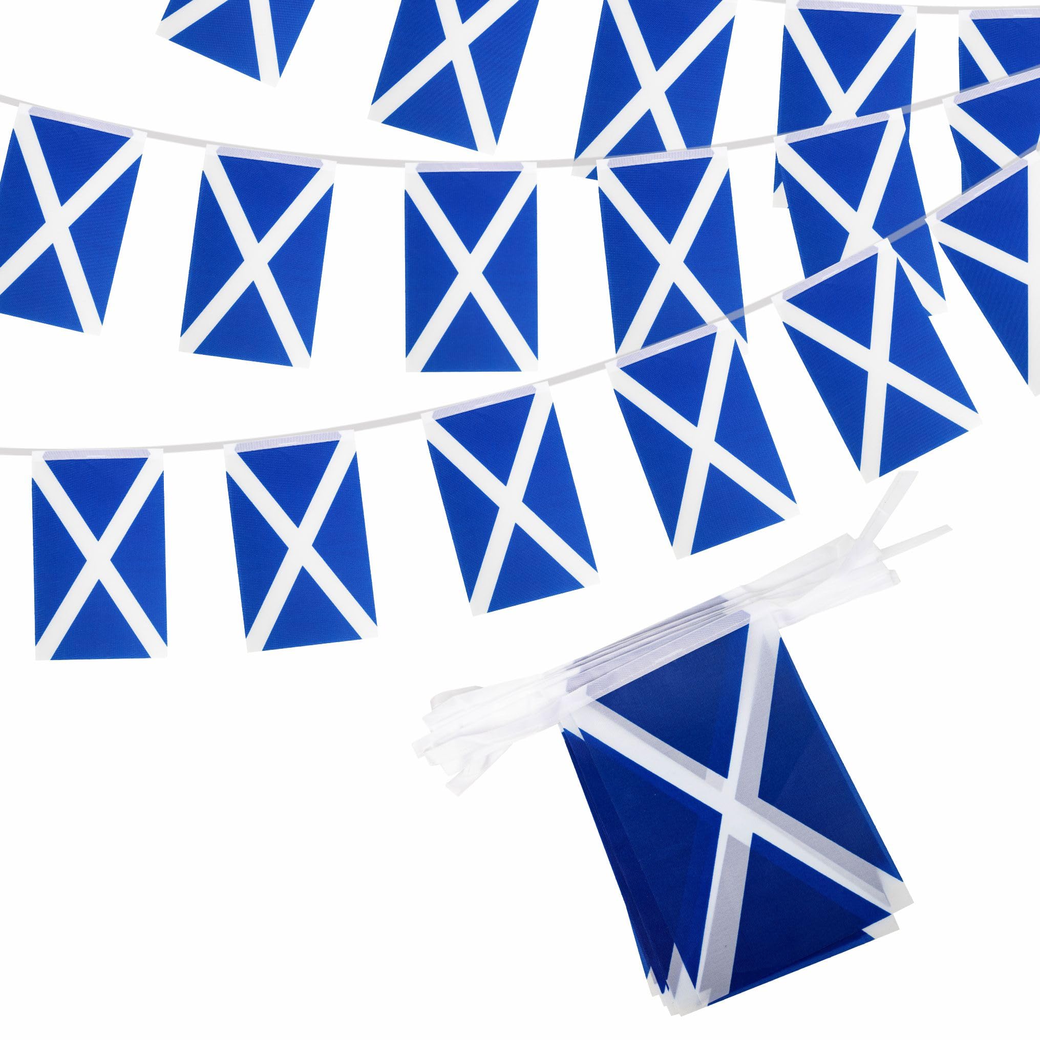 Scotland Flag Bunting 10m 30 Flags of Scotland St Andrew's Party Decorations, Scottish Bunting Banner for World Cup Football 2026 St Andrew's Day Bar Garden Street Parade