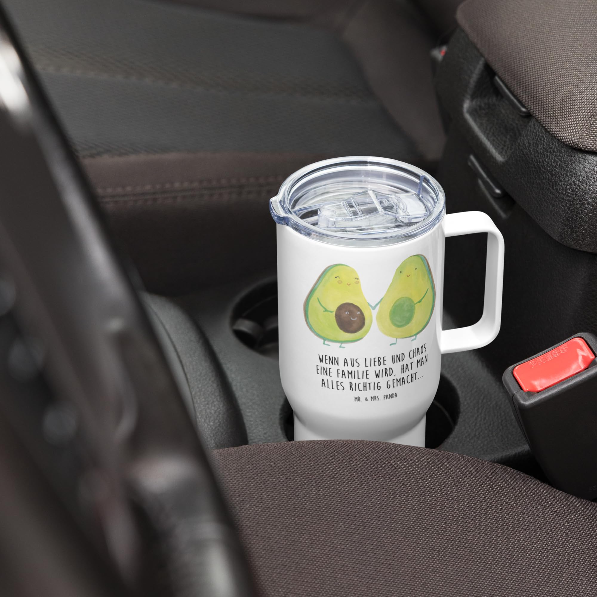 Mr. & Mrs. Panda Thermobecher Avocado Pärchen - Geschenk, Familie, thermosbecher, Avocados, Großer, Teetasse, Kinder, Liebe, Kaffee-Thermobecher, Kaffee-to-go-Becher