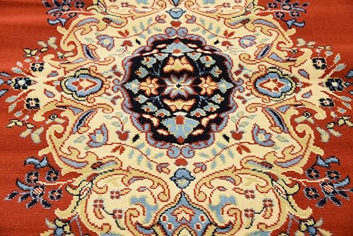 Vista 370 de Unique Loom Reza Collection- Alfombra, Polipropileno, Marrón Marrón/ marfil