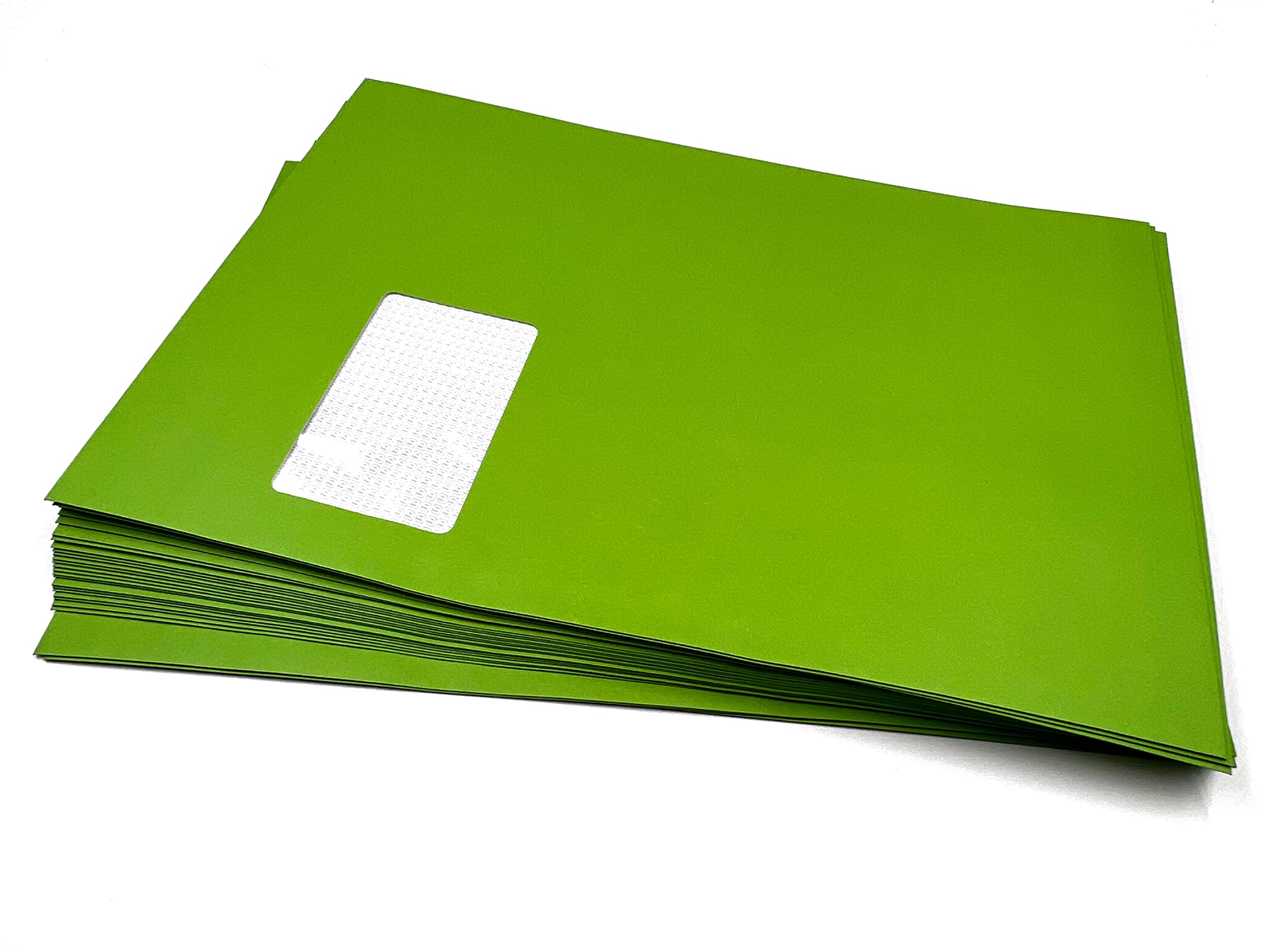 umschlag-Discount - 50 Window Envelopes, Green, Spring Green, Intense Green, Apple Green, C4 = 324 x 229 mm, Peel and Seal - Image 4