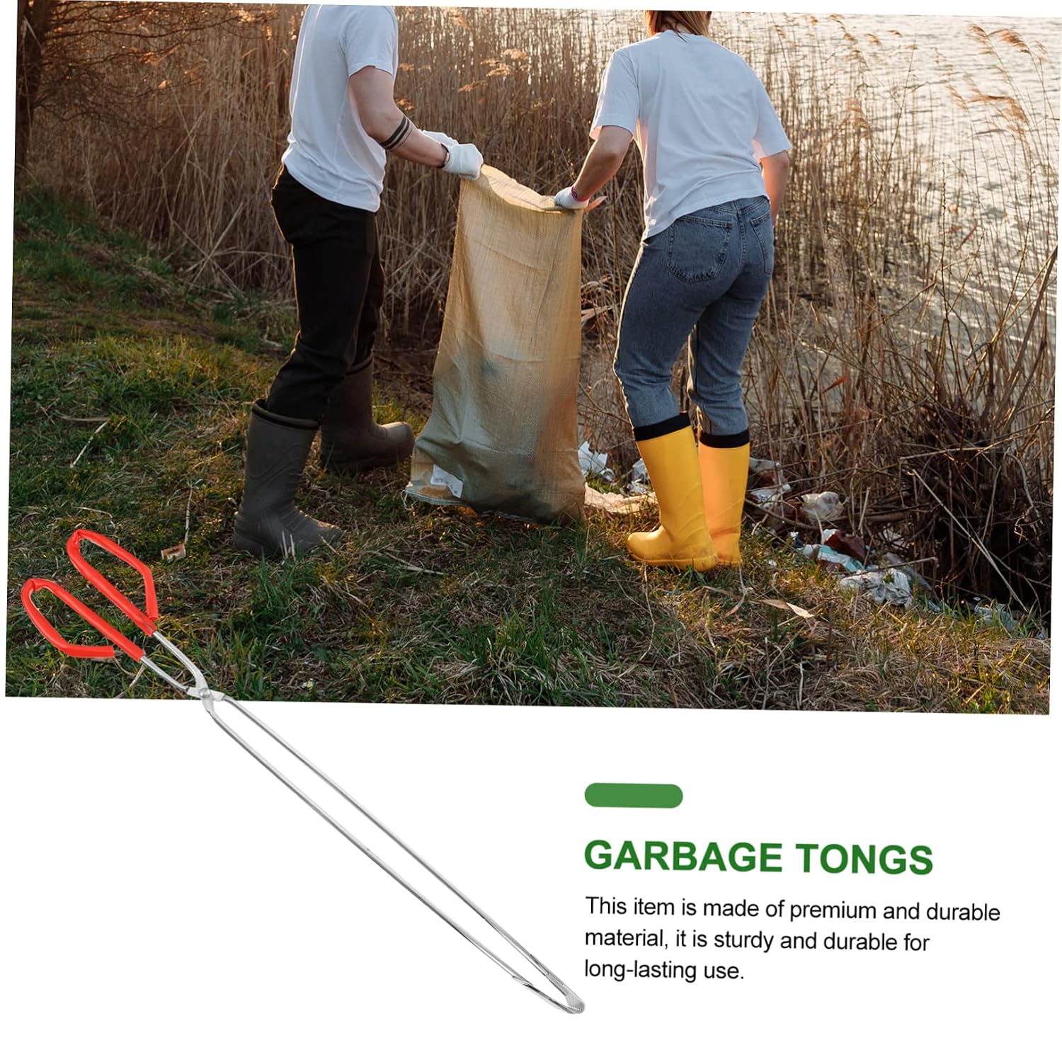 2pcs Stainless Steel Trash Picker Tools for Easy Litter Collection Comfortable Grip for Outdoor Cleanup and Daily Use