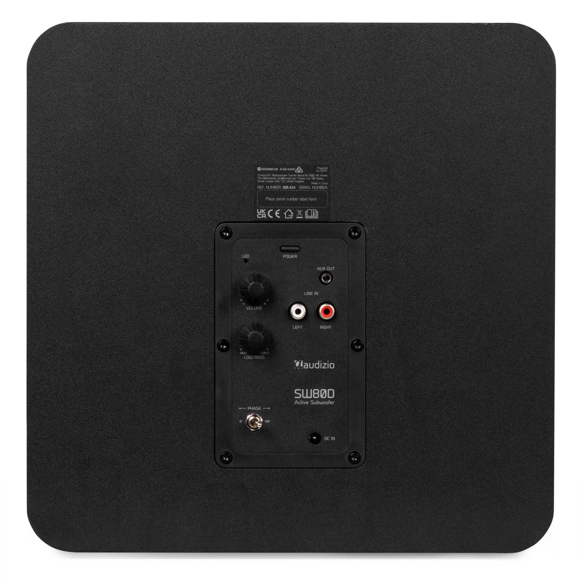 Audizio SW80D Subwoofer attivo - 160 Watt - 8 pollici, potente subwoofer attivo Home Cinema - Per bassi chiari, amplificatori di classe D integrati, riproduzione audio da 60 Hz a 250 Hz