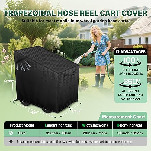 Miniatura 3 de Cubierta de carrete de manguera de jardín para montaje en pared, impermeable, a prueba de polvo y sol, protege tu carrete de manguera de jardín