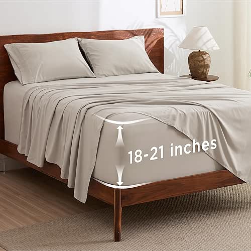 Bedsure Deep Pocket Queen Sheets Set - Fits Mattresses Up