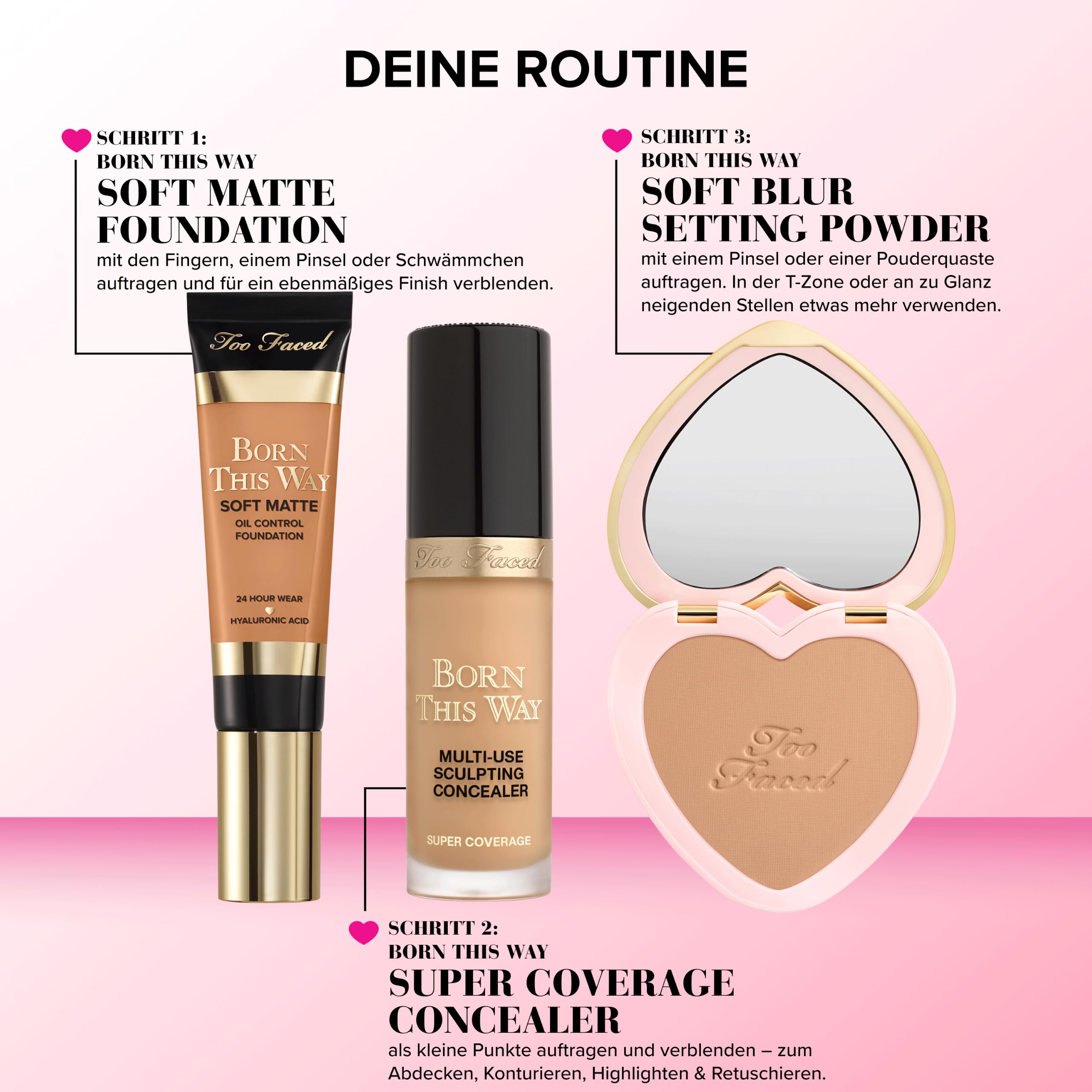 Too Faced Born This Way Soft Matte Foundation | Langanhaltende, Wasserfeste Grundierung | Feuchtigkeitsspendende Foundation mit Glanzkontrolle