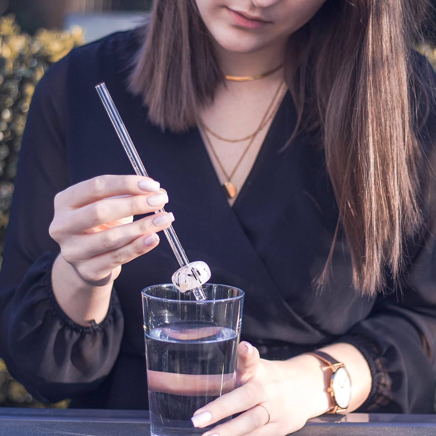 VitaJuwel Crystal Straw | red jasper