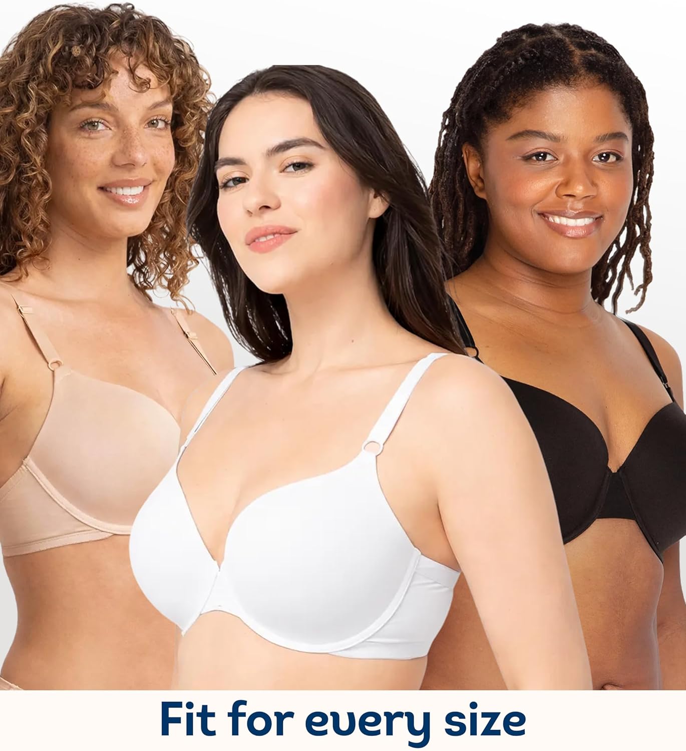 Fruit of the Loom Women's Smooth Cotton T-Shirt Bra - Ultra-Soft, Flexible, and Invisible Under Tees