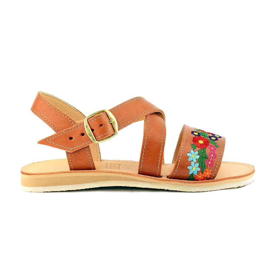サンダル・ミュール Leather Sandals Insole Embroidery Amazon.com: COLORES DE MEXICO MX - Mexican Leather Sandals