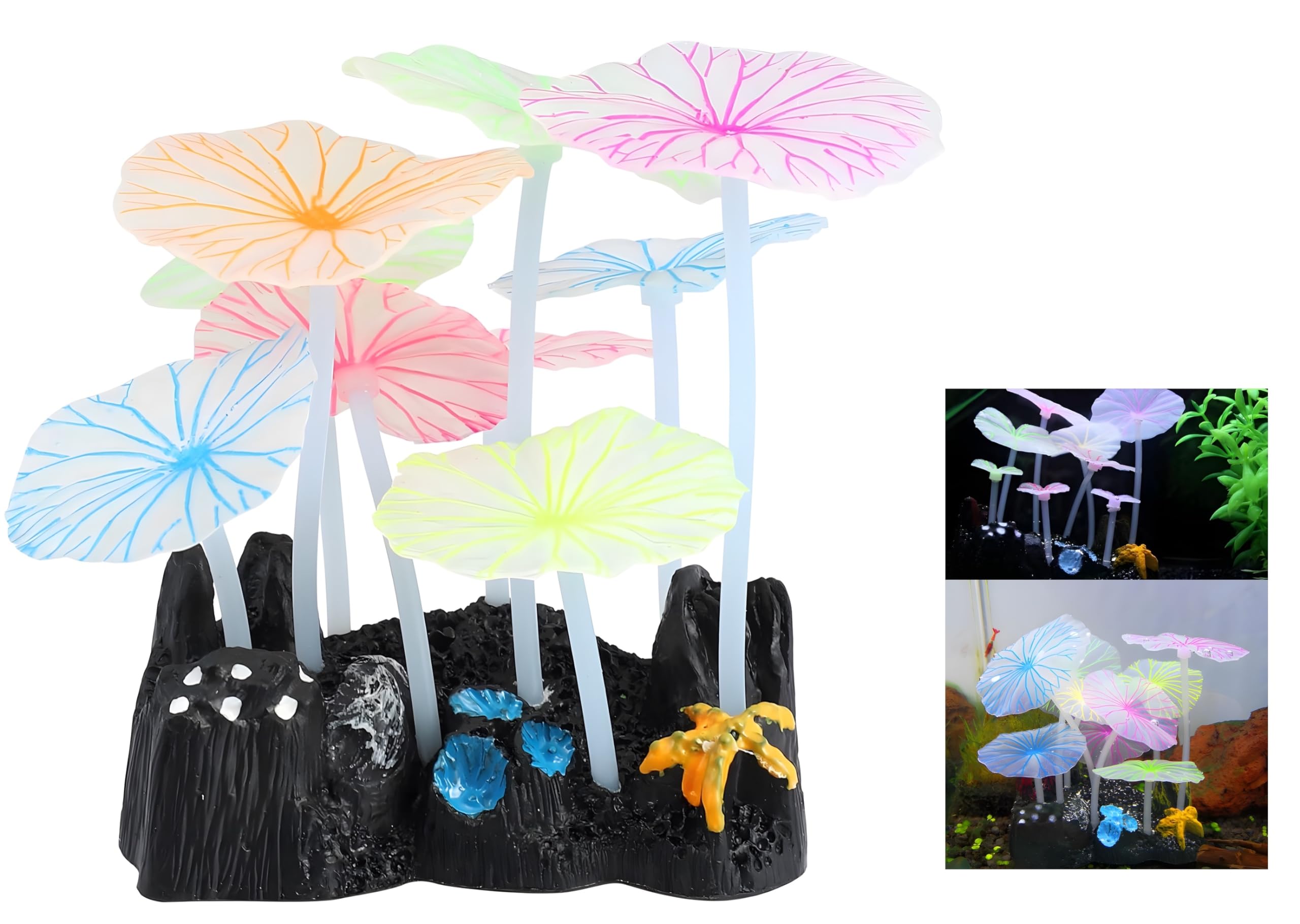 PawLites Fluorescent Glowing Effect Artificial Plants Flowers Aquarium Plant Decor Ornament Decoration for Fish Tank Landscape Size- 10 x10 x 6 CM (B0CJFL6G52) Amazon Price History, Amazon Price Tracker