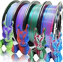 Reprapper 4X 250g Color Pack, Dual Color Filament Coextrusion PLA Filament 1.75mm for 3D Printer, 4 x 250g Spools Matte Red/Blue, Matte Purple/Green, Silk Red/Blue, Silk Purple/Green