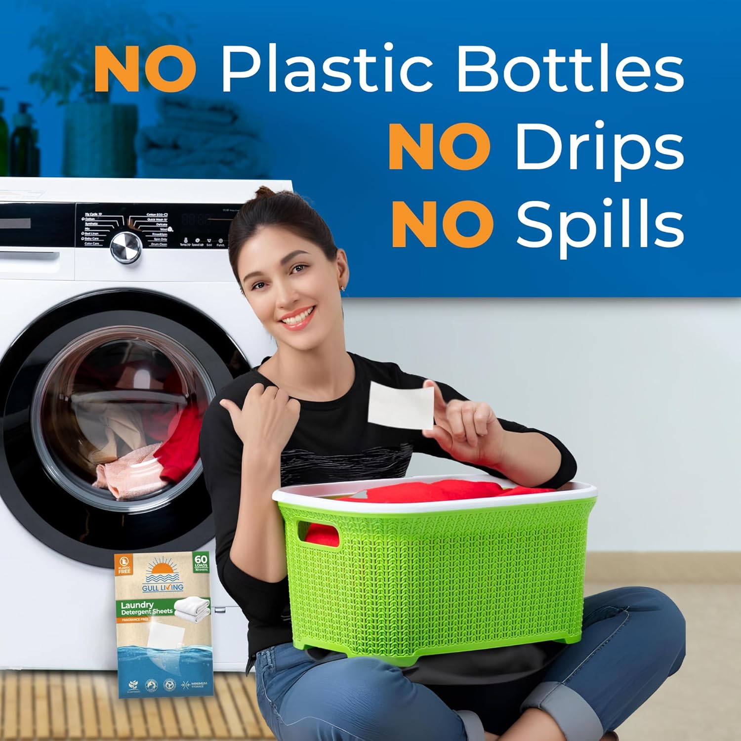 Gull Living Detergent Bundle Pack Laundry Detergent Sheets + Dishwasher Detergent Sheets