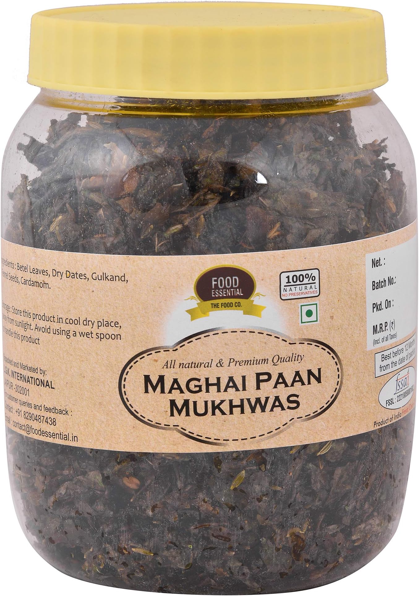 Food Essential Maghai Paan [Mouth Freshener, Paan Mukhwas , After-Meal,Mukhwas, Indian Sweets] 500 gm.