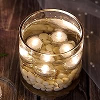 Vista 4 de 24 velas LED de la marca AGPTEK sumergibles e impermeables con diseño en flor y luz por batería para bodas, fiestas o Navidad