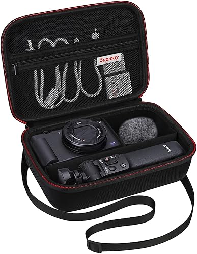 Funda rígida de viaje para cámara digital Sony ZV-1F  ZV-1  ZV-1 II, funda protectora para kit de accesorios Vlogger, trípode y micrófono, bolsillo