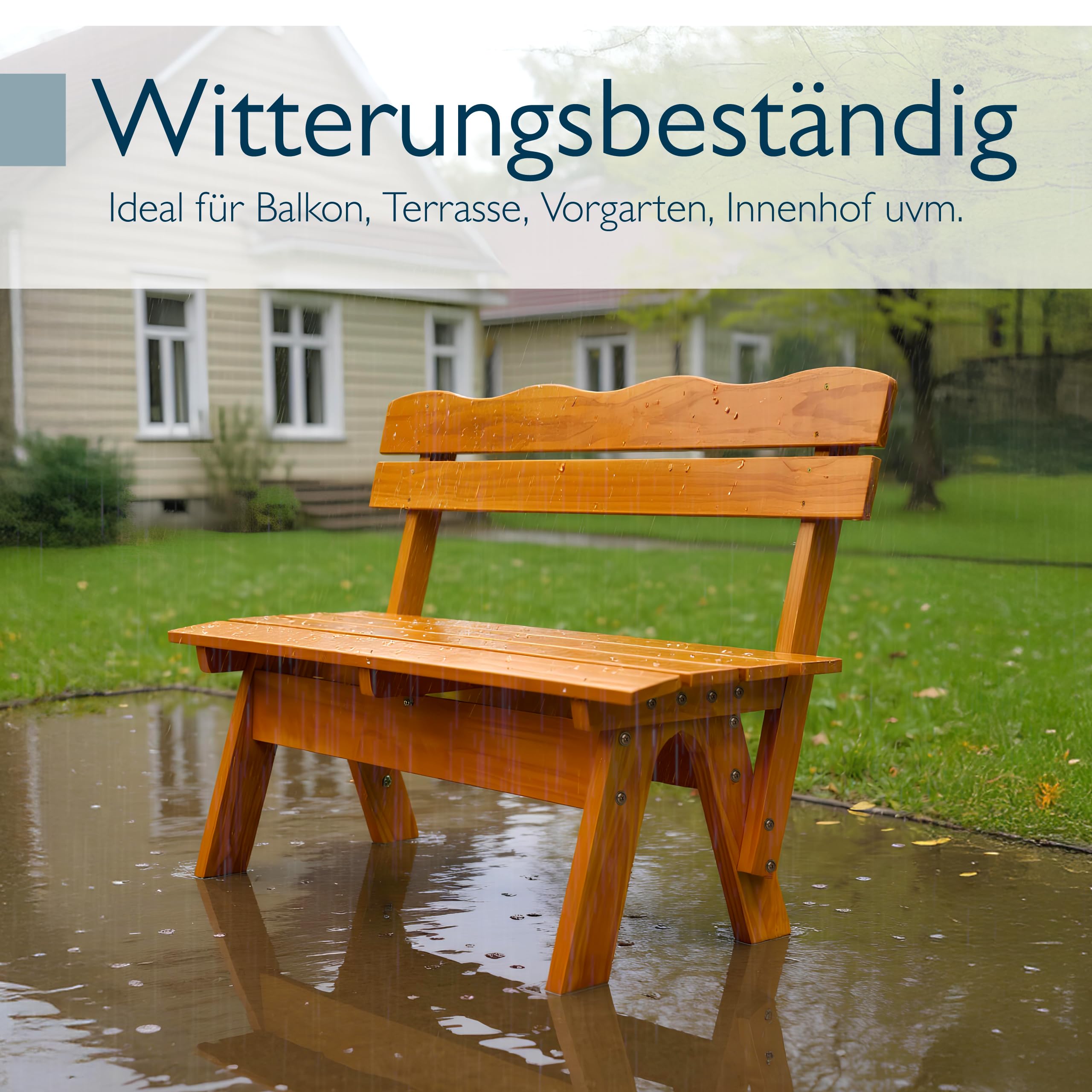 Beautissu Gartenbank Holzbank 2 Sitzer wetterfest robust lackiertes Balkon
