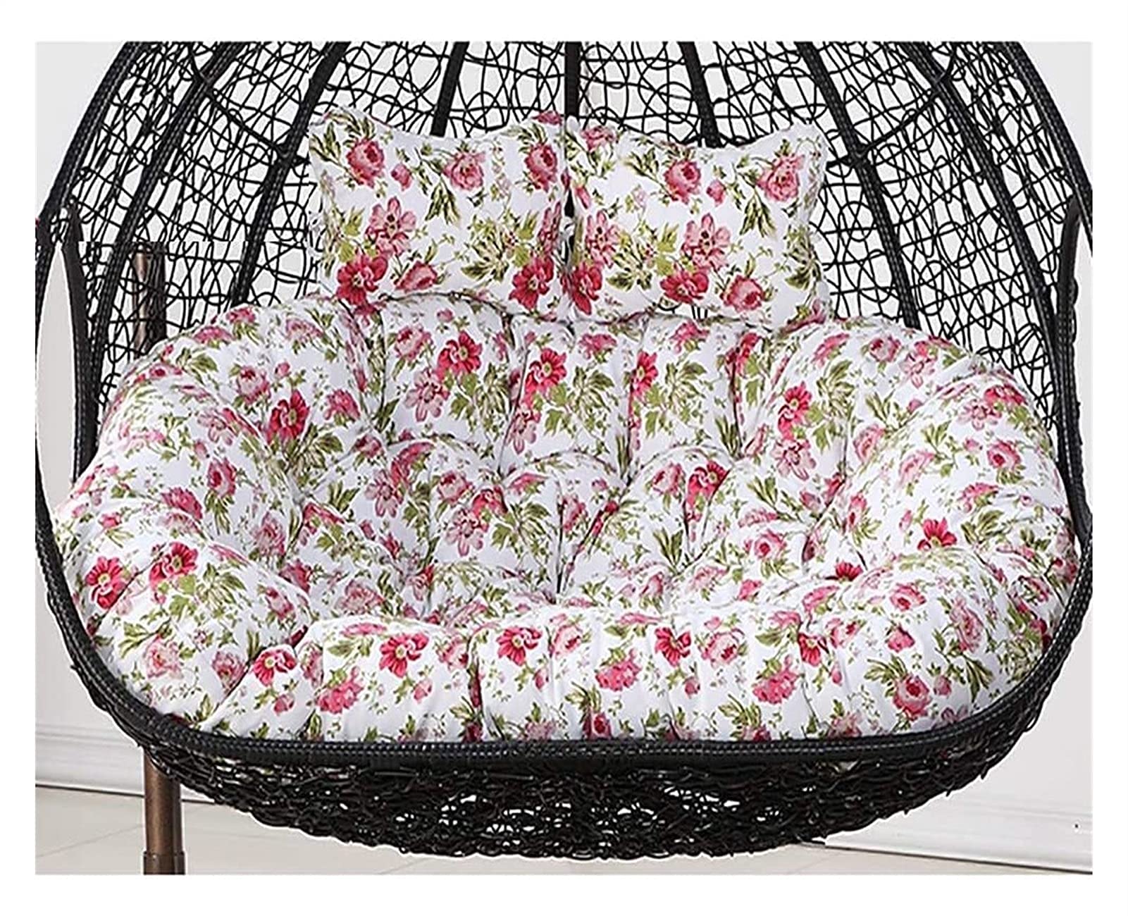 Lot de 2 coussins de chaise hamac imperméables à double rembourrage avec grand œuf épais à suspendre