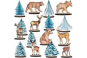 16 Pcs Winter Forest Woodland Animals Cutouts for Party Decorations