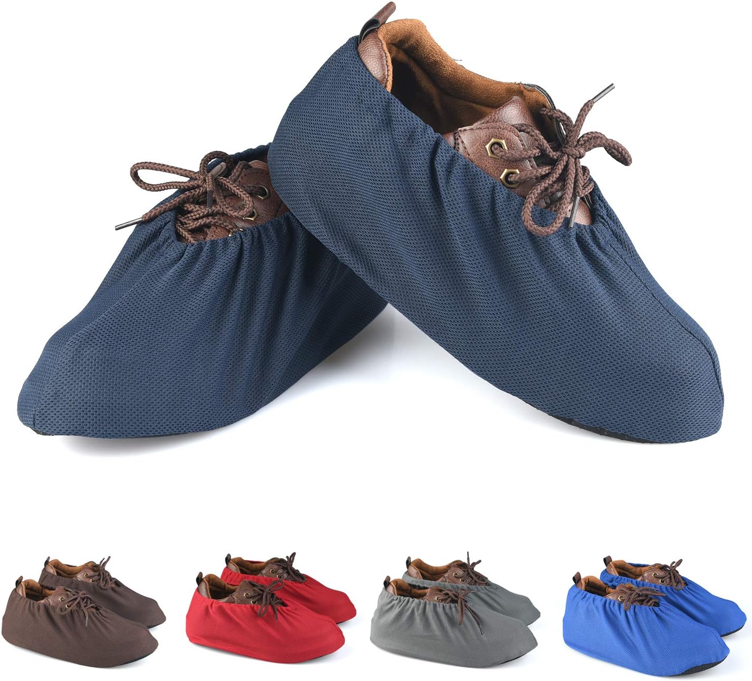 5 Pairs Filmy Mesh Non Slip Washable Reusable Shoe Covers For Household Thickened Boot Covers
