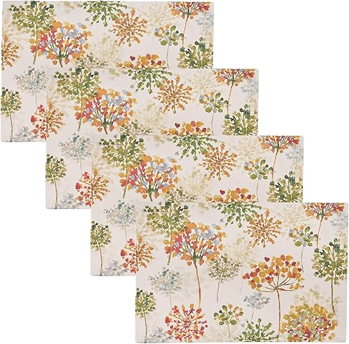 Split P Juego de 4 manteles individuales de flores de encaje, manteles de mesa florales multicolor para primavera, verano, otoño y estilos de