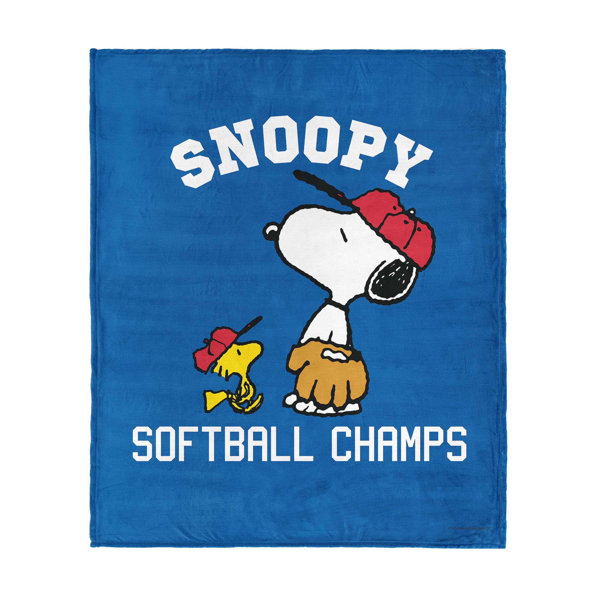 Northwest Peanuts Snoopy Softball Silk Touch Throw Blanket 50x60 inches