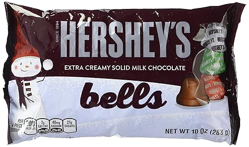 Hershey CandyConjunto de campanas, extra Creamy Solid Chocolate con leche en la bolsa de embalaje de día festivo, 10Onza envueltas individualmente