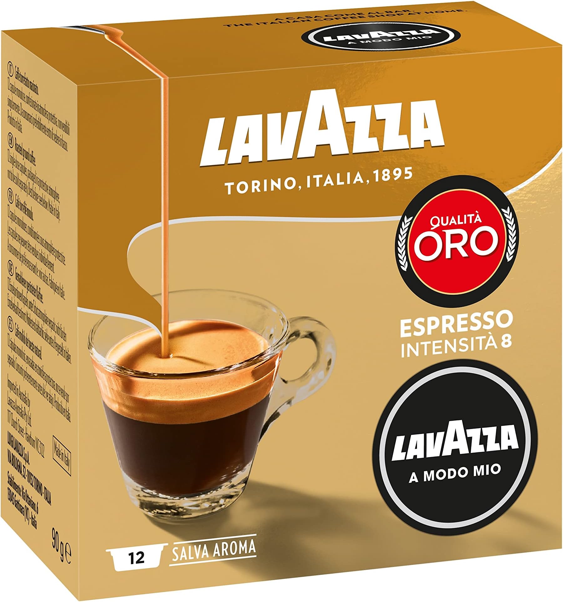 Lavazza Qualita Oro Coffee Capsule Box of 12, 90g x 2 packs