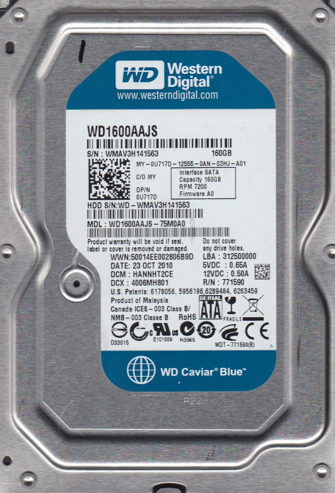 Amazon.com: WD1600AAJS-75M0A0, DCM HANNHT2CE, Western Digital