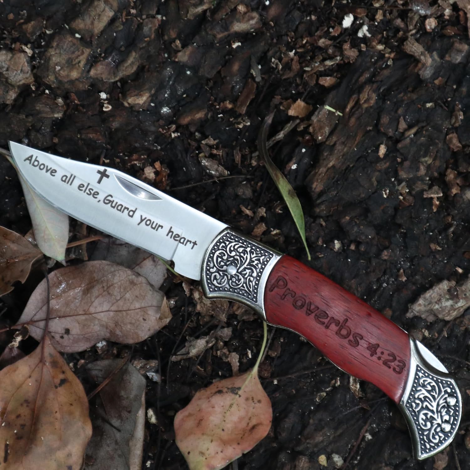 Engraved Above all Else,Guard your Heart-Proverbs 4:23 Catholic Christian Gifts Bible Verse Utility Tool,Scripture Baptism Religious Confirmation Holy Men Gift