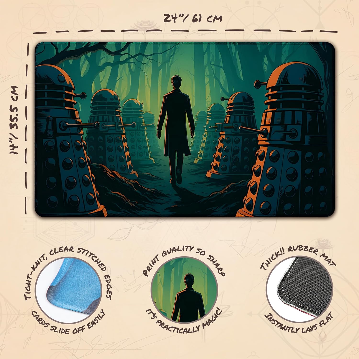 Extermination Standoff (Stitched) - MTG Playmat - Compatible with Magic The Gathering Playmat - Play MTG, YuGiOh, TCG - Original Play Mat Art Designs & Accessories