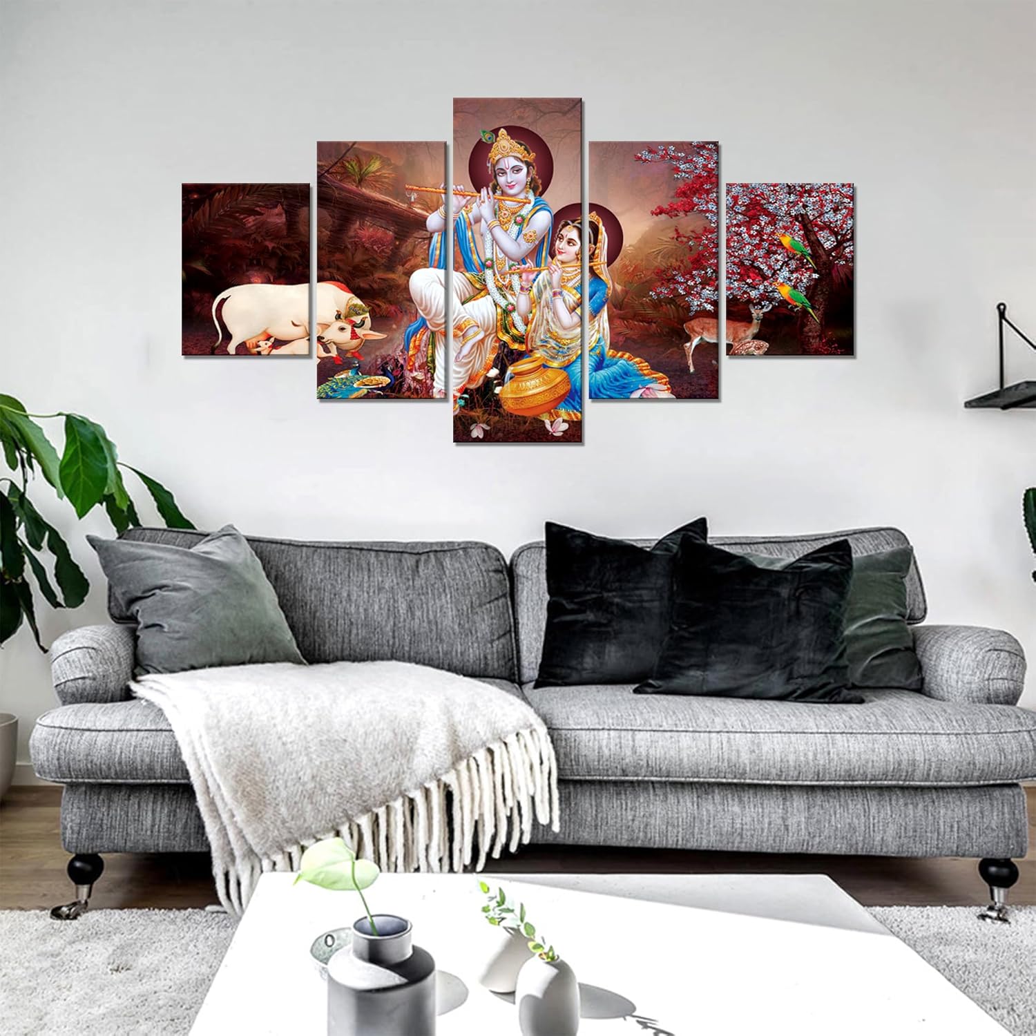 Amazon.com: Radha Krishna Canvas Wall Art Lord Krishna Wall Decor ...