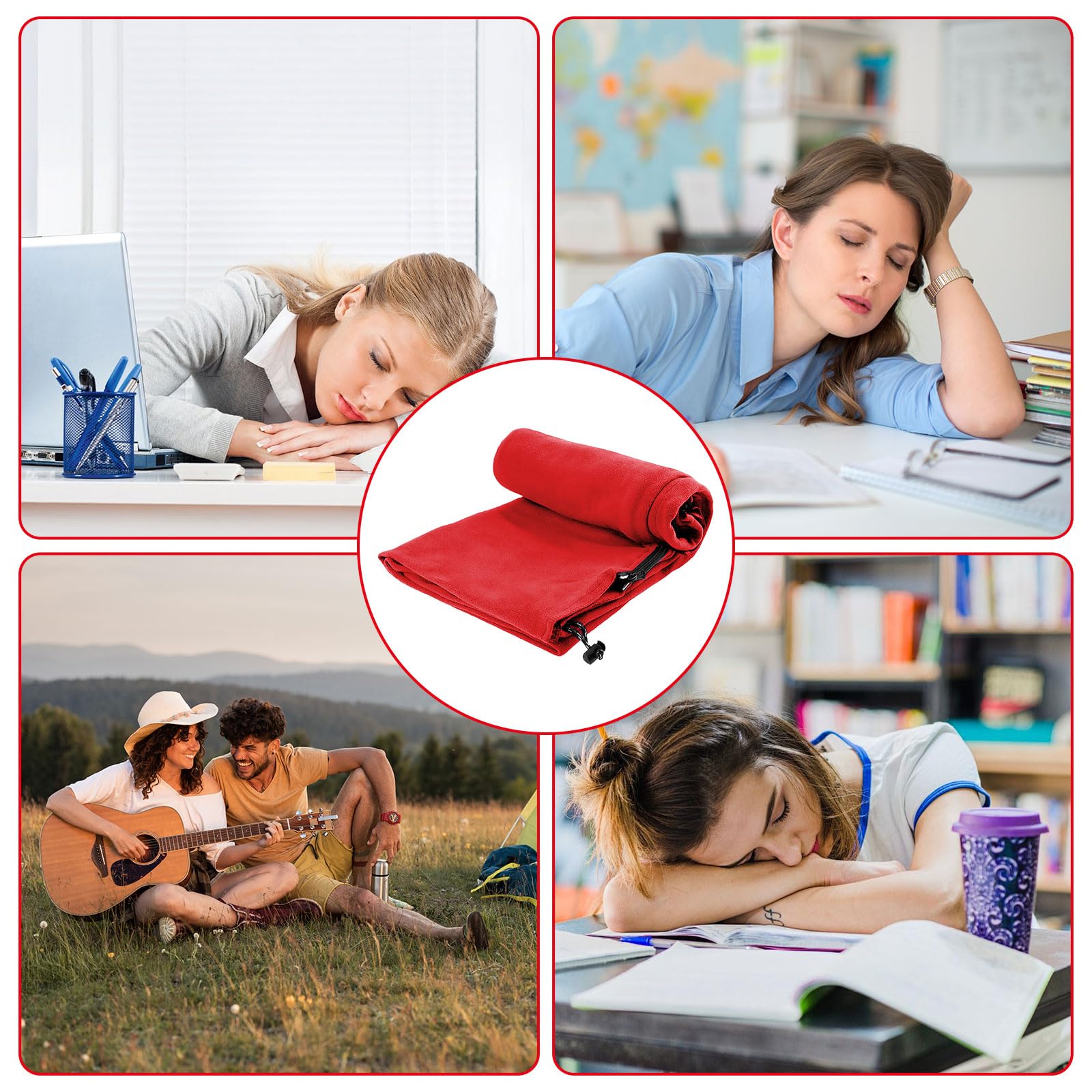 Schlafsack 180x82 cm Fleece - Hüttenschlafsack für Frühling & Sommer - 2-Wege-Reißverschluss - Koppelbar zum Doppelschlafsack - Weich Waschbar - Grau Schwarz Blau Rot
