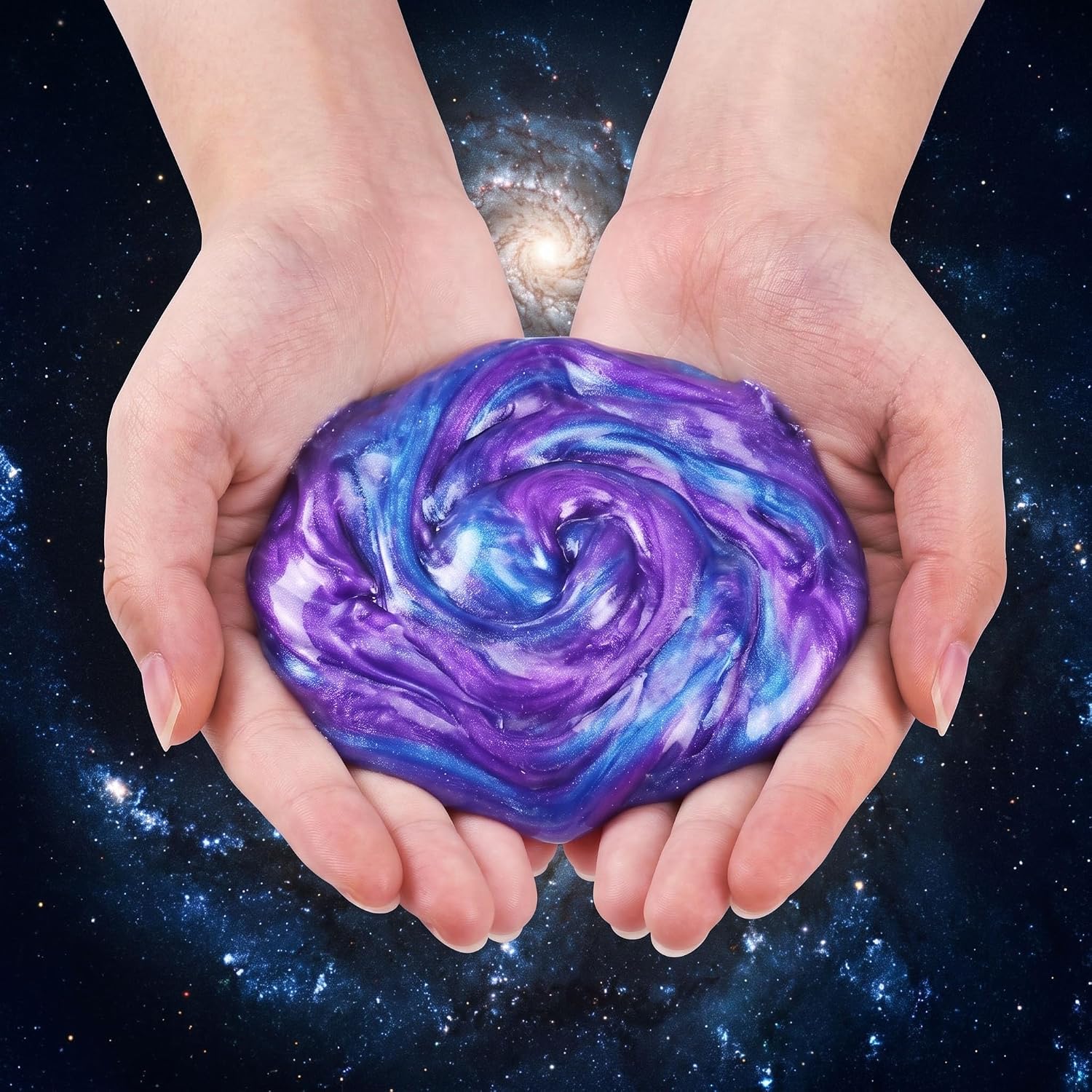 24 Pack Galaxy Slime, Space Themed Party Favors, Non-Sticky Super Soft Putty, Ideal Birthday, for Boys & Girls, Classroom Learning Toys