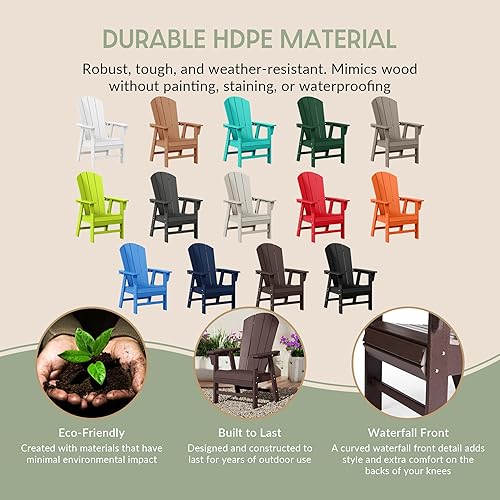 Vista 83 de WestinTrends Malibu Malibu Patio al aire libre HDPE plástico Adirondack silla comedor teca