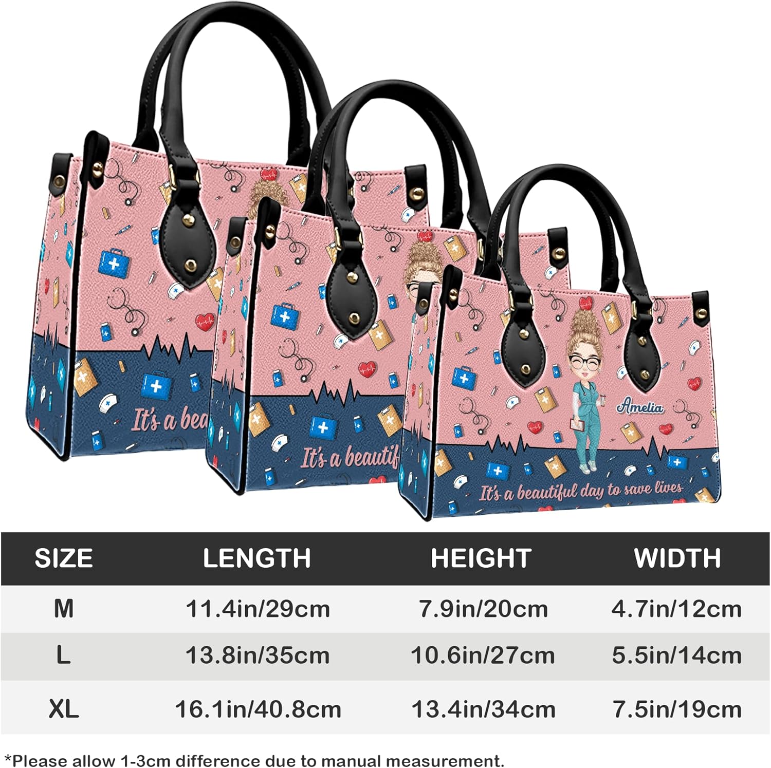 Personalized Nurse Leather Bag – Custom Medical Handbag & Purse Set with Name Gifts for Nursing Student Christmas Gift - Image 7